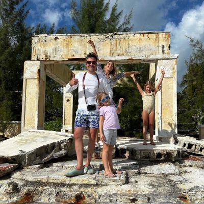 Frances Cole Fallon and her family enjoying the summer holidays. 